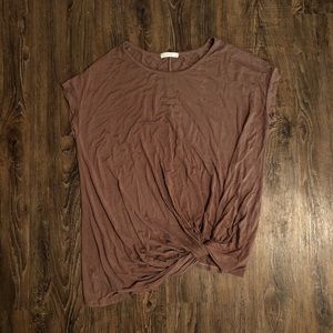 Brown Knotted Top